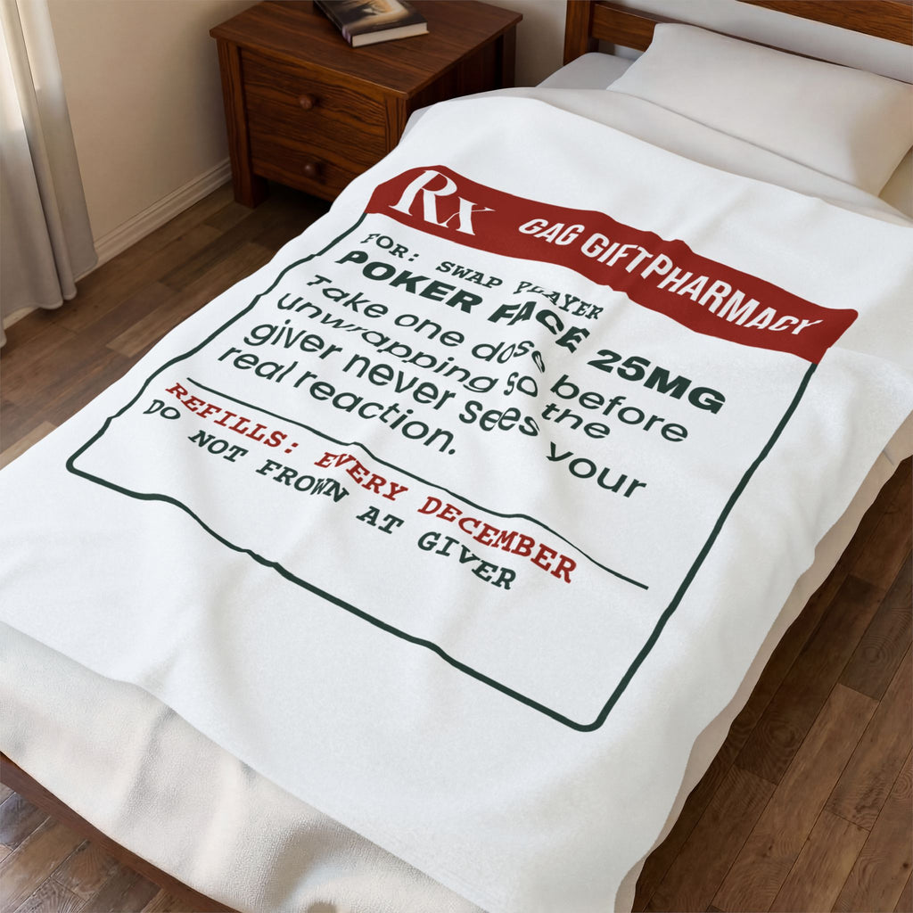Funny White Elephant Throw Blanket Poker Face 25mg For Gift Swap Players