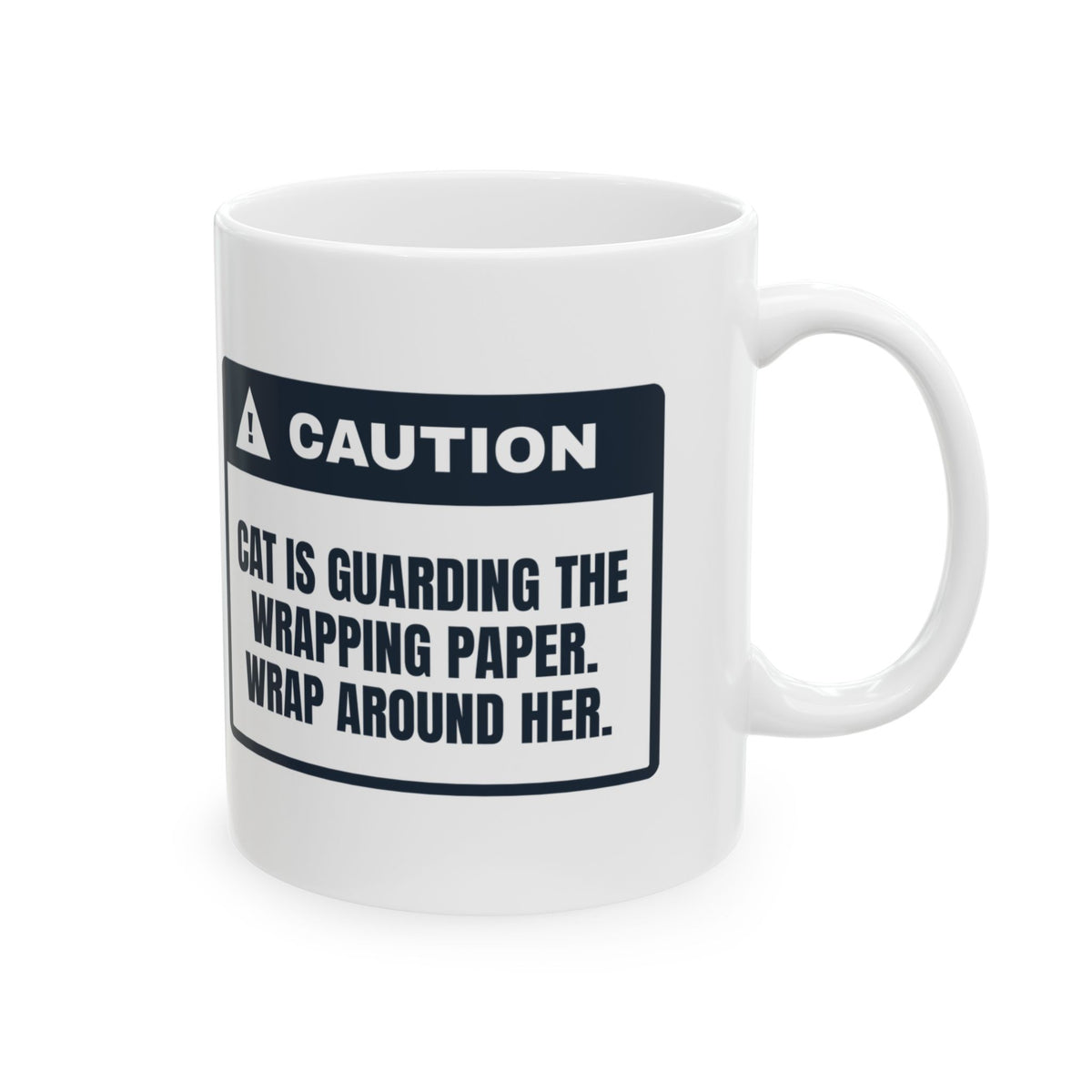 Funny Christmas Cat Coffee Mug Wrap Around The Cat For Cat Lovers