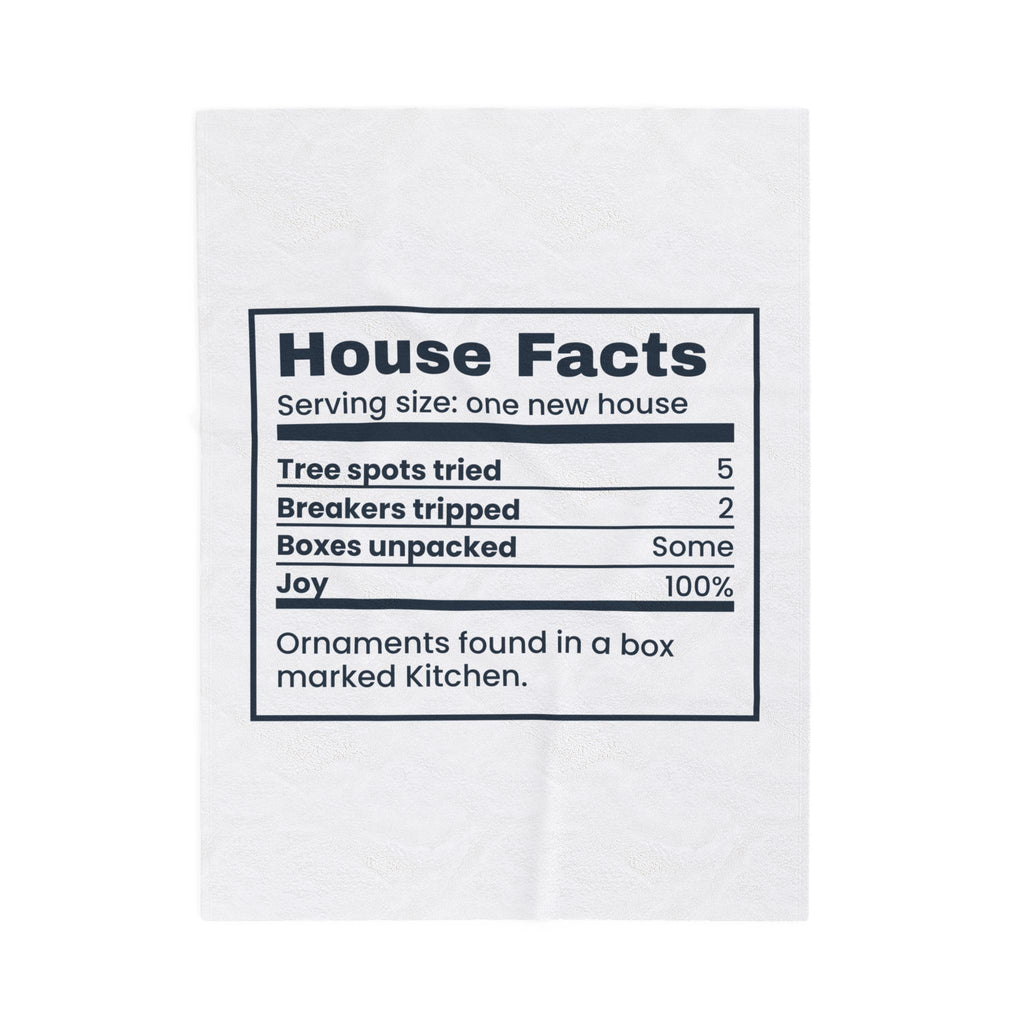 Funny New Home Christmas Throw Blanket House Facts Tree Spots Tried