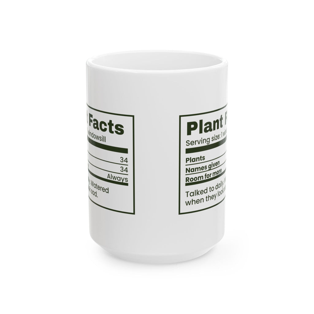 Funny Plant Lover Coffee Mug Plant Facts Nutrition Label