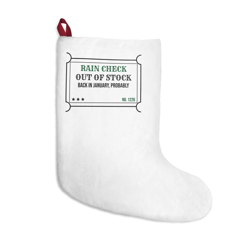 Funny Christmas Retail Christmas Stocking Rain Check Back In January