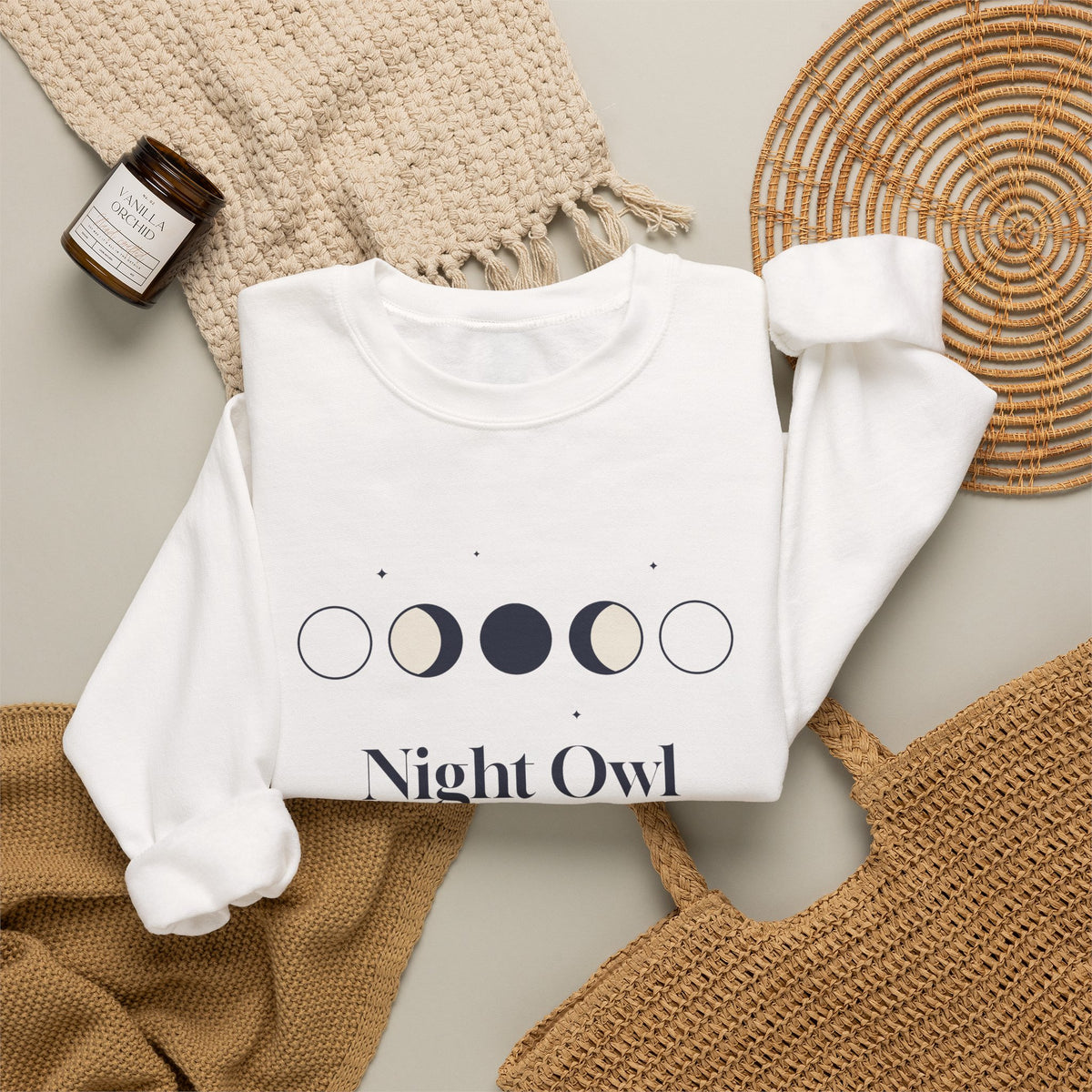 Night Owl Sweatshirt In My Own Orbit Moon Phases