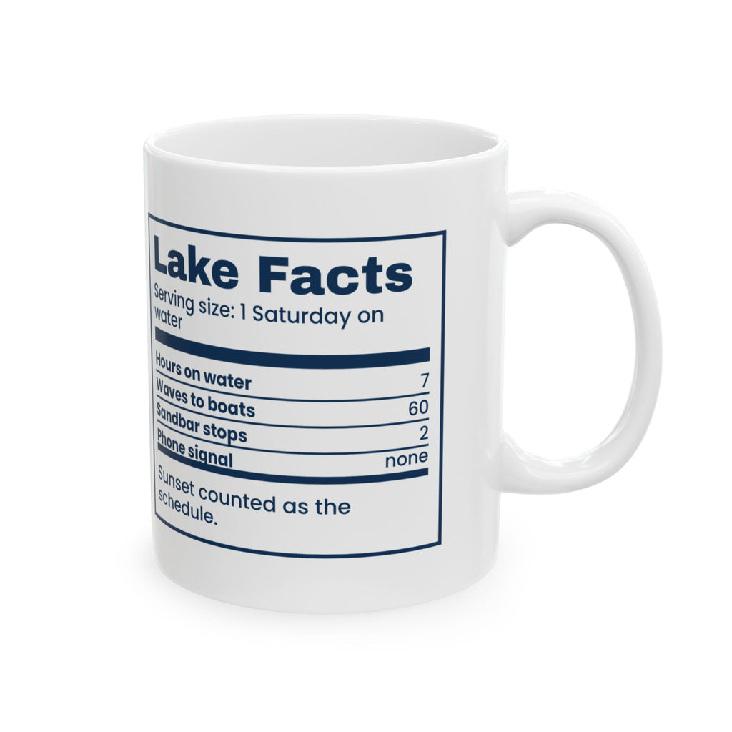 Funny Boat Coffee Mug Lake Facts Nutrition Label