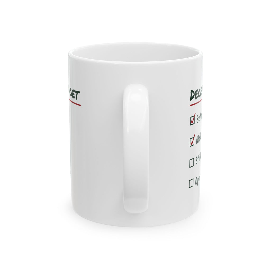 Funny Christmas Coffee Mug December Budget Open A New Budget Checklist