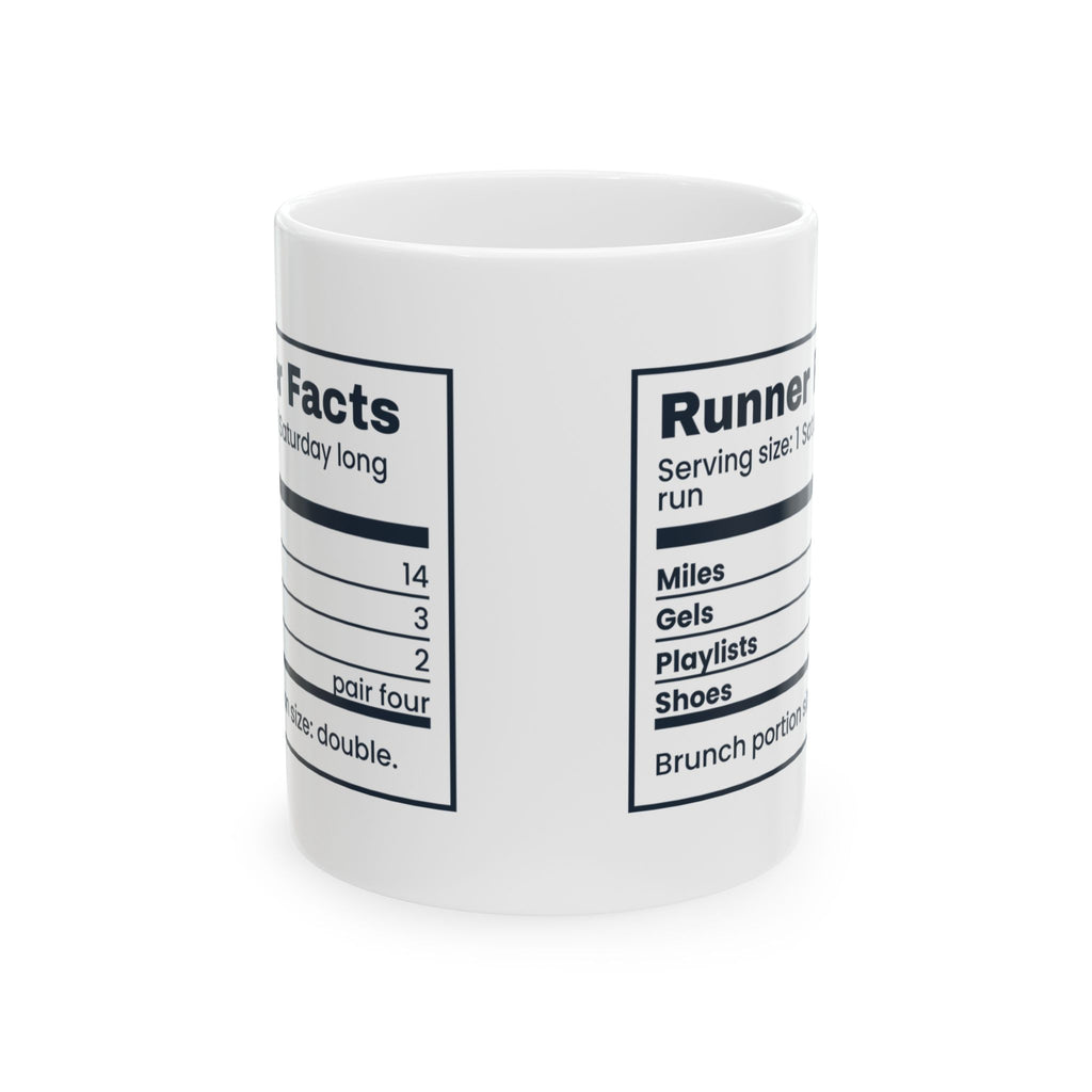 Funny Runner Coffee Mug Runner Facts Nutrition Label