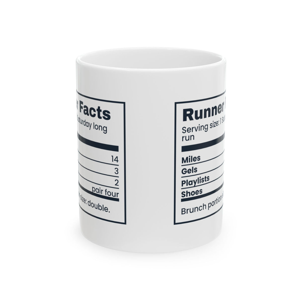 Funny Runner Coffee Mug Runner Facts Nutrition Label