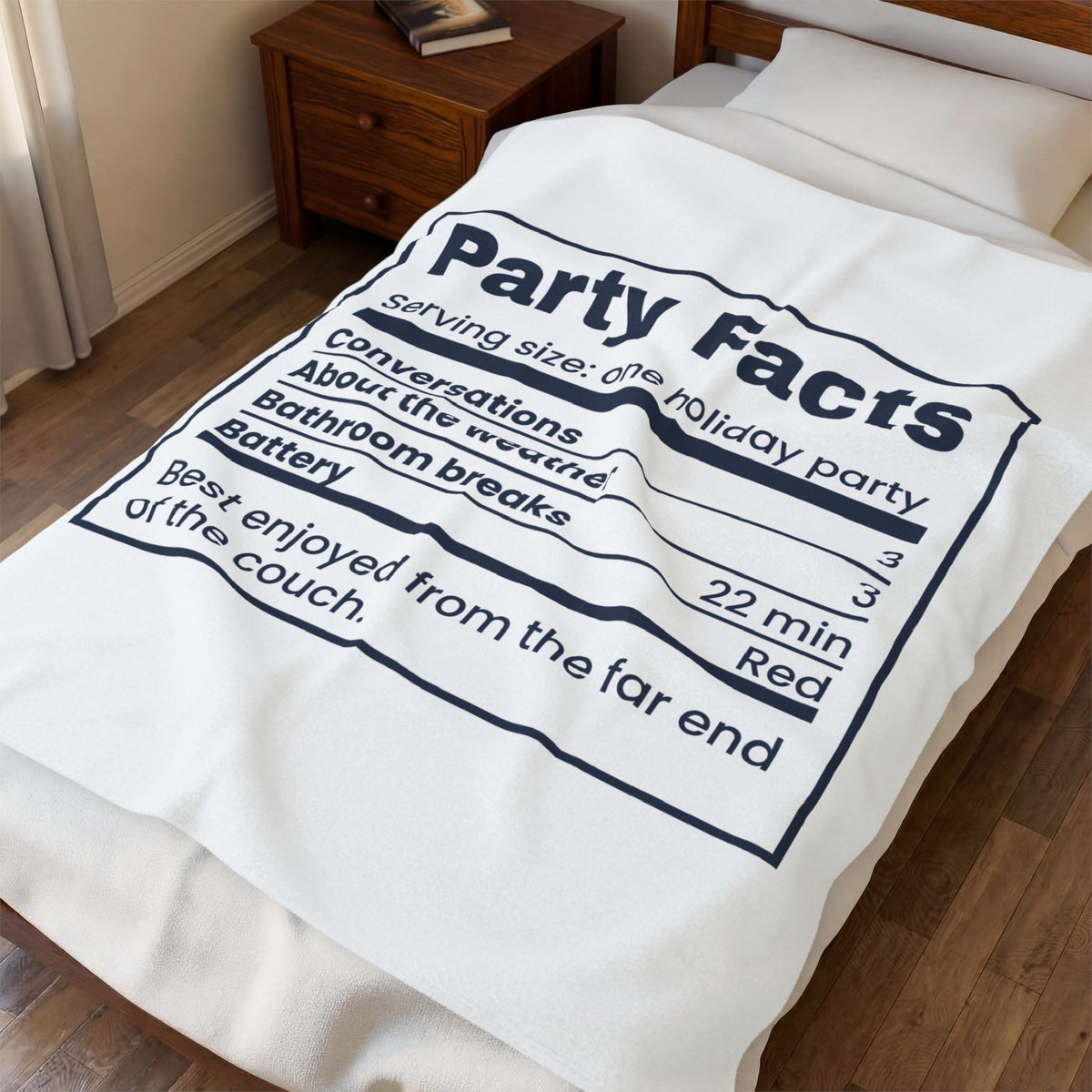 Funny Introvert Christmas Party Throw Blanket Party Nutrition Facts