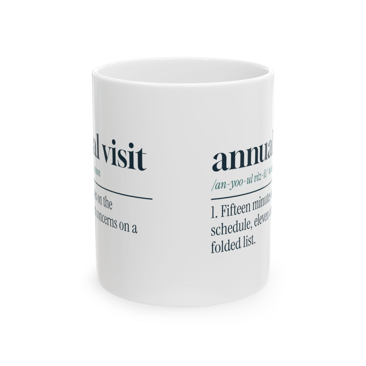 Funny Nurse Practitioner Coffee Mug Annual Visit Definition For NPs
