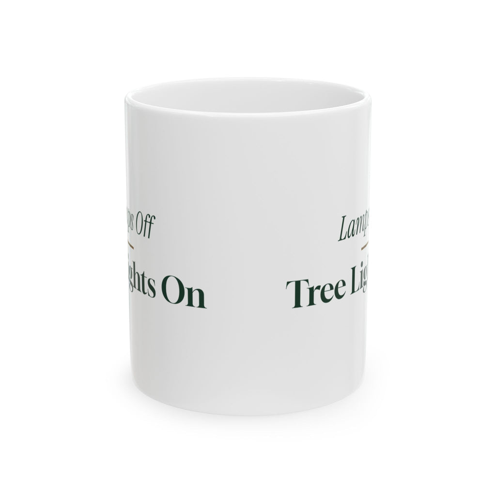 Cozy Christmas Coffee Mug Lamps Off Tree Lights On