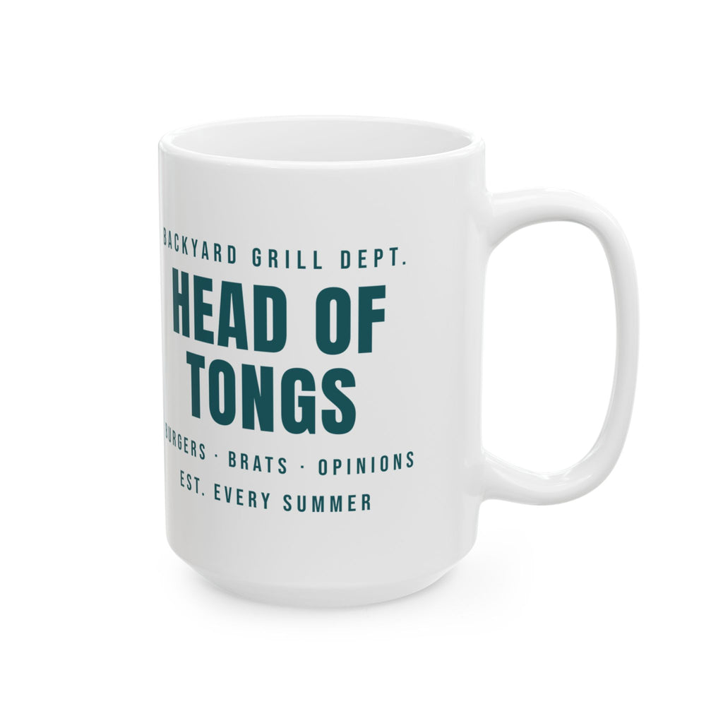 Funny Grill Dad Coffee Mug Head Of Tongs Backyard BBQ