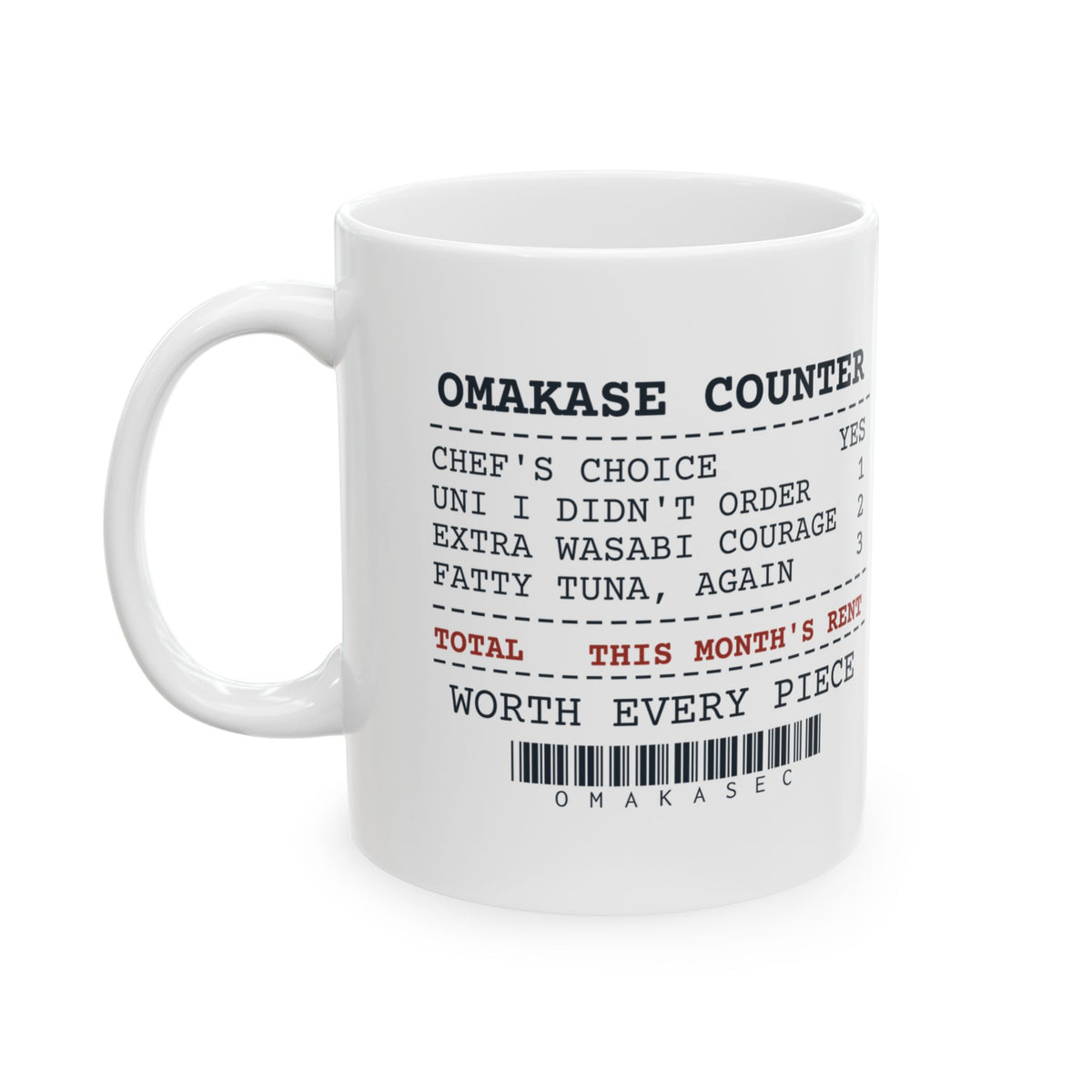 Funny Sushi Coffee Mug Omakase Receipt For Sushi Lovers