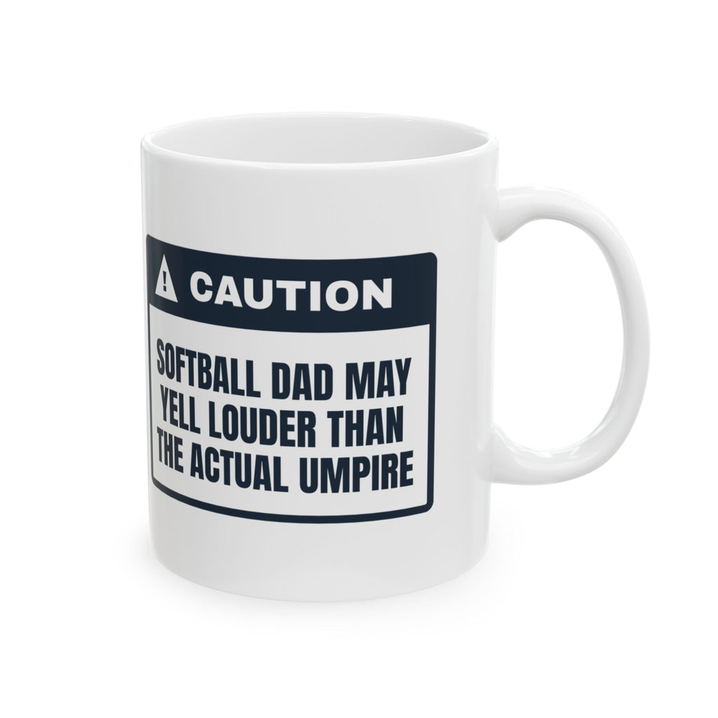 Softball Dad Caution Coffee Mug For Dad