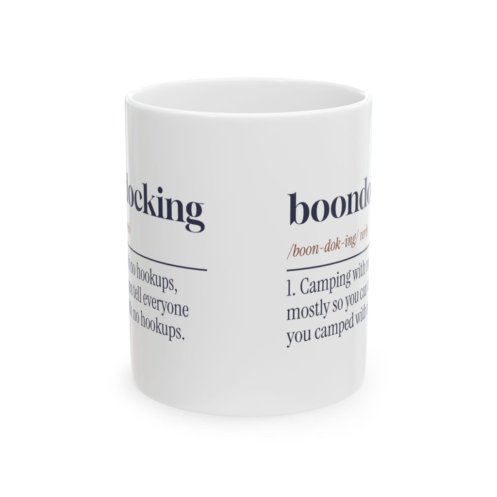 Funny RV Camping Coffee Mug Boondocking Definition For RV Owners