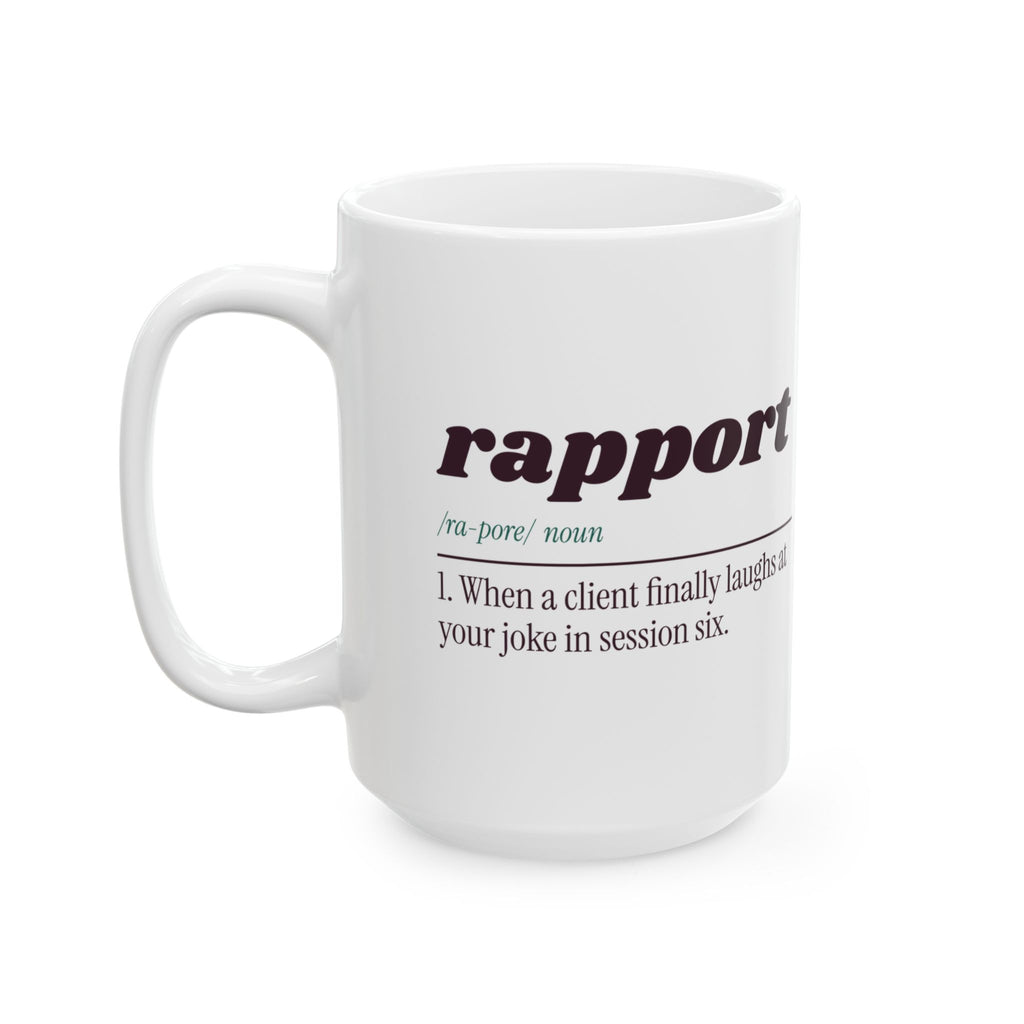 Funny Therapist Coffee Mug Rapport Dictionary Definition