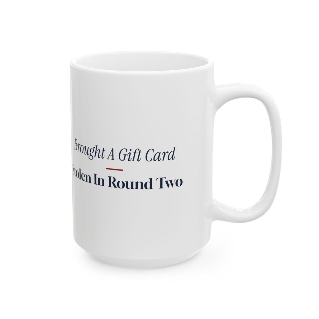 Funny White Elephant Coffee Mug Brought A Gift Card Stolen In Round Two