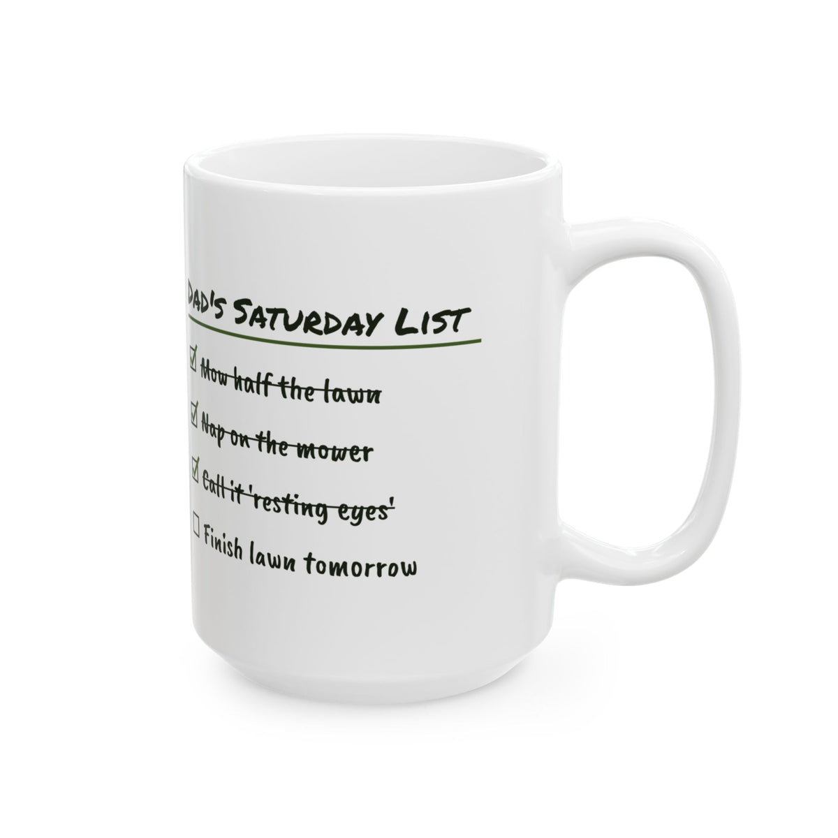 Funny Dad Saturday Checklist Coffee Mug For Dad