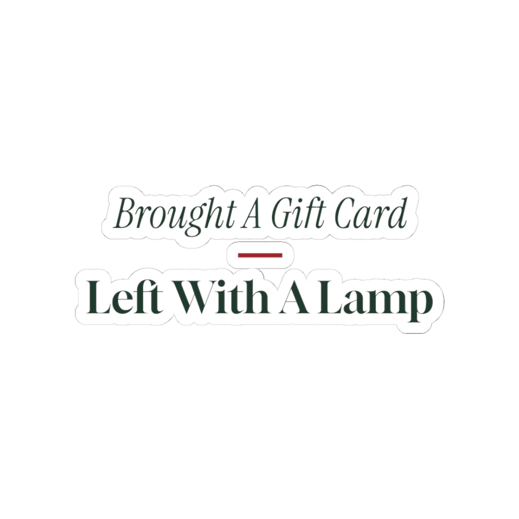 Funny White Elephant Sticker Brought A Gift Card Left With A Lamp