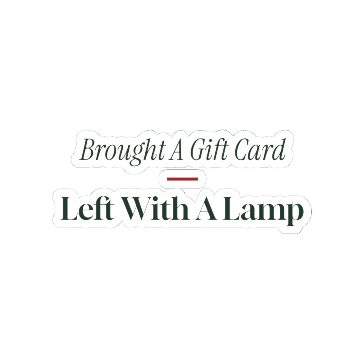 Funny White Elephant Sticker Brought A Gift Card Left With A Lamp