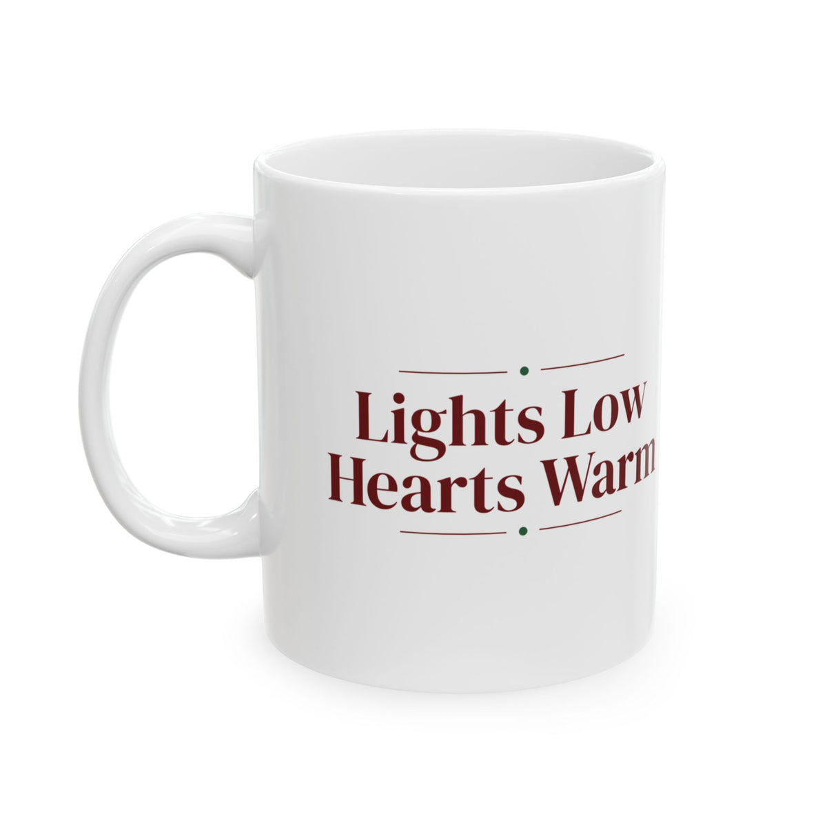 Christmas Coffee Mug Lights Low Hearts Warm Cozy Mug