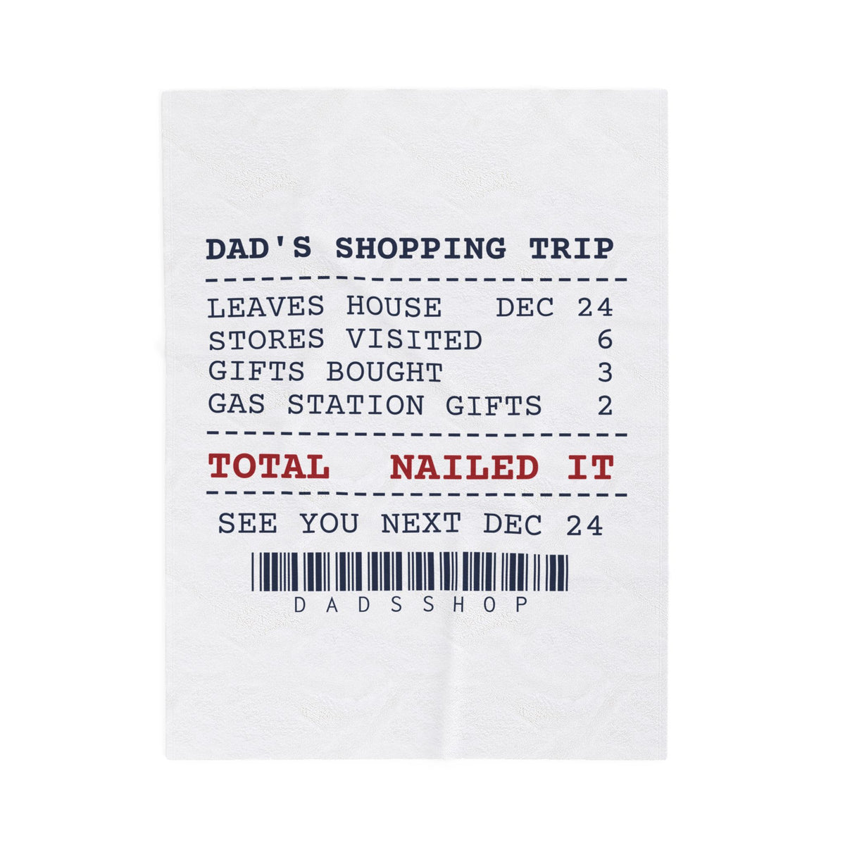 Funny Christmas Dad Throw Blanket Shops On Dec 24 Receipt For Dad