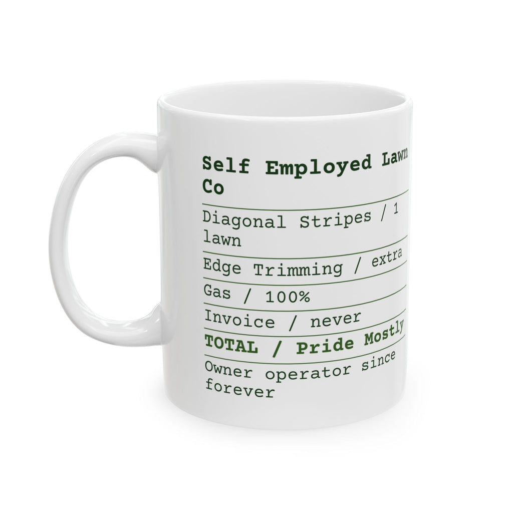 Funny Lawn Dad Coffee Mug Lawn Service Invoice For Dad