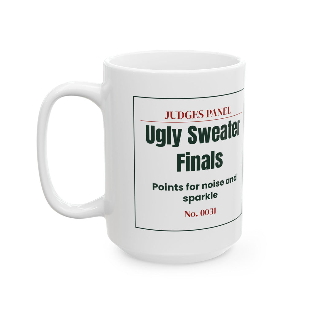 Funny Ugly Sweater Party Coffee Mug Finals Ticket For Contest Judges
