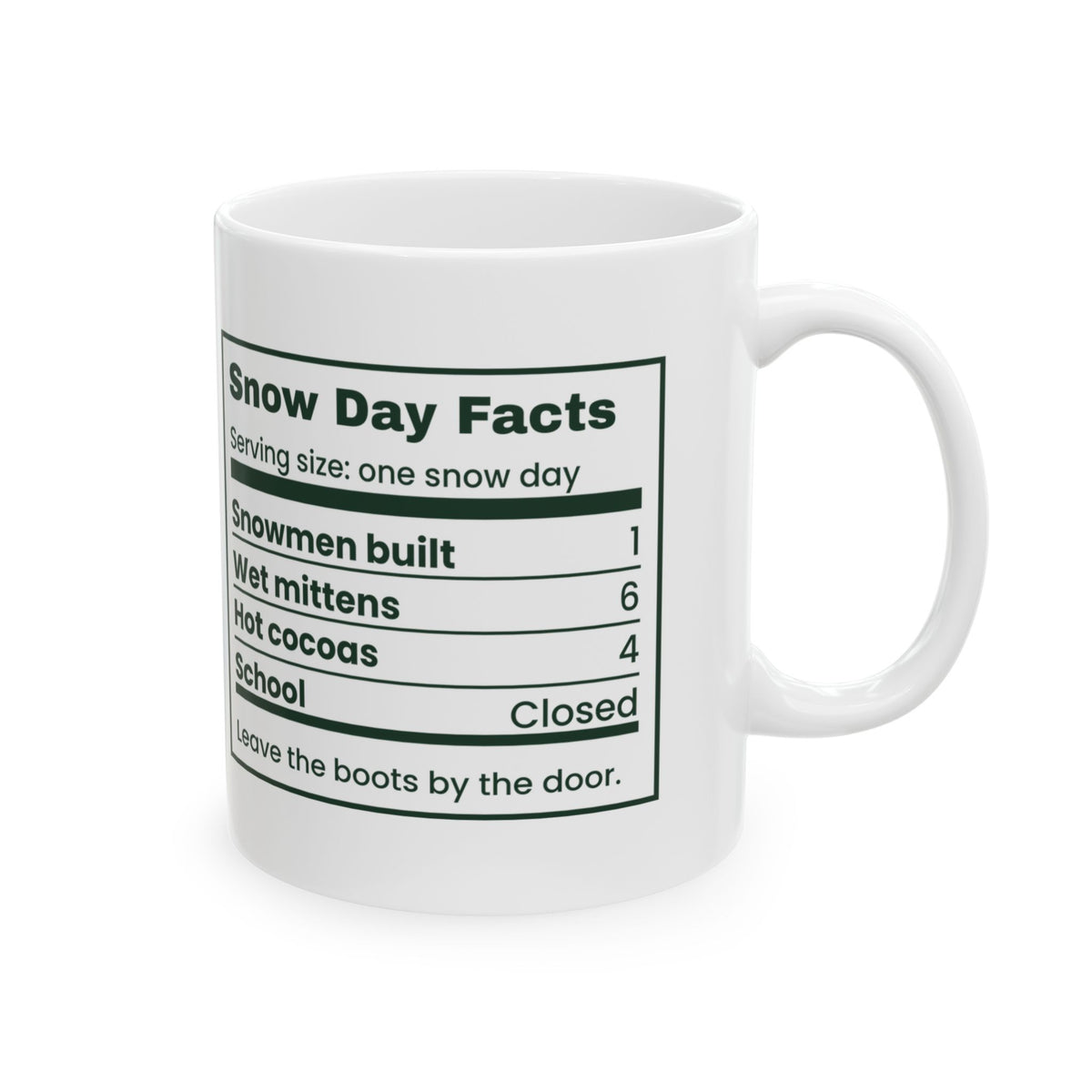 Hot Cocoa Coffee Mug Snow Day Nutrition Facts For Winter Lovers
