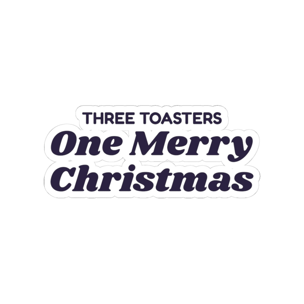 Funny Newlywed Christmas Sticker Three Toasters One Merry Christmas