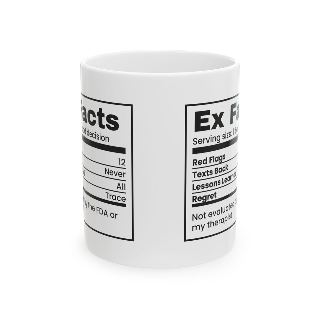 Funny Single Coffee Mug Ex Facts Label Red Flags For Her Him