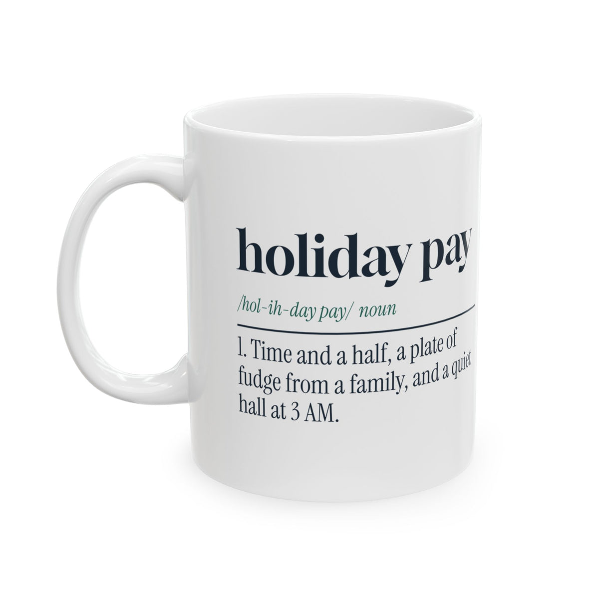 Funny Christmas Nurse Coffee Mug Holiday Pay Definition