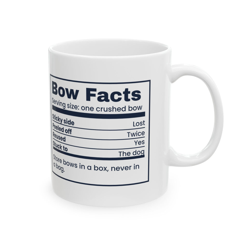 Funny Christmas Wrapping Coffee Mug Bow Nutrition Facts Label