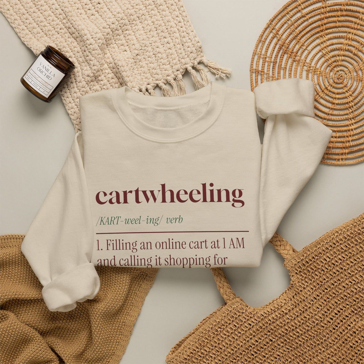 Funny Christmas Shopping Sweatshirt Cartwheeling Dictionary Definition