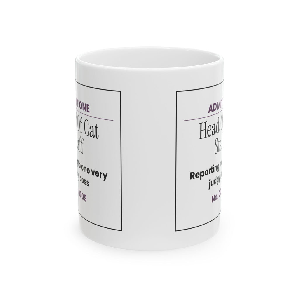 Head Of Cat Staff Ticket Coffee Mug For Cat Moms