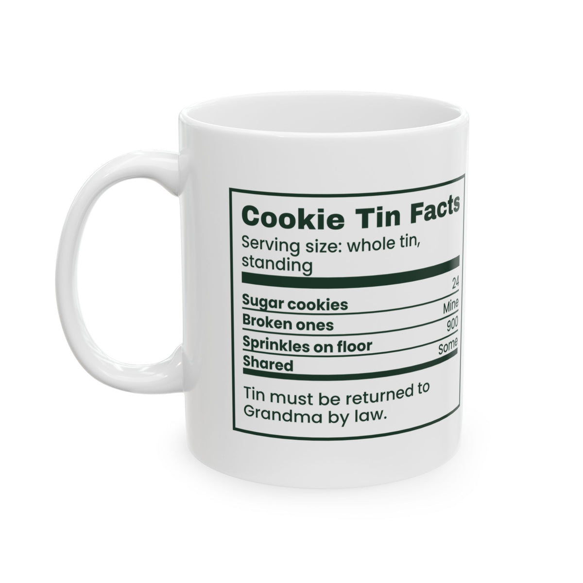 Funny Christmas Baking Coffee Mug Cookie Tin Facts For Bakers