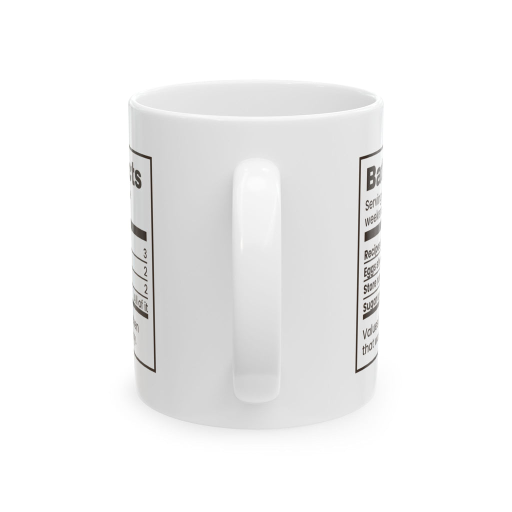 Funny Christmas Cookie Baking Coffee Mug Batch Facts Nutrition Label