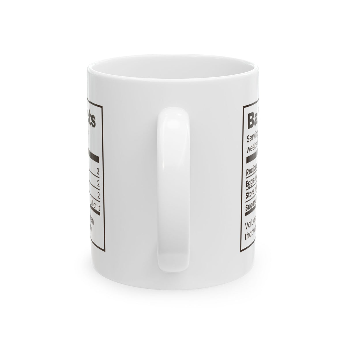 Funny Christmas Cookie Baking Coffee Mug Batch Facts Nutrition Label