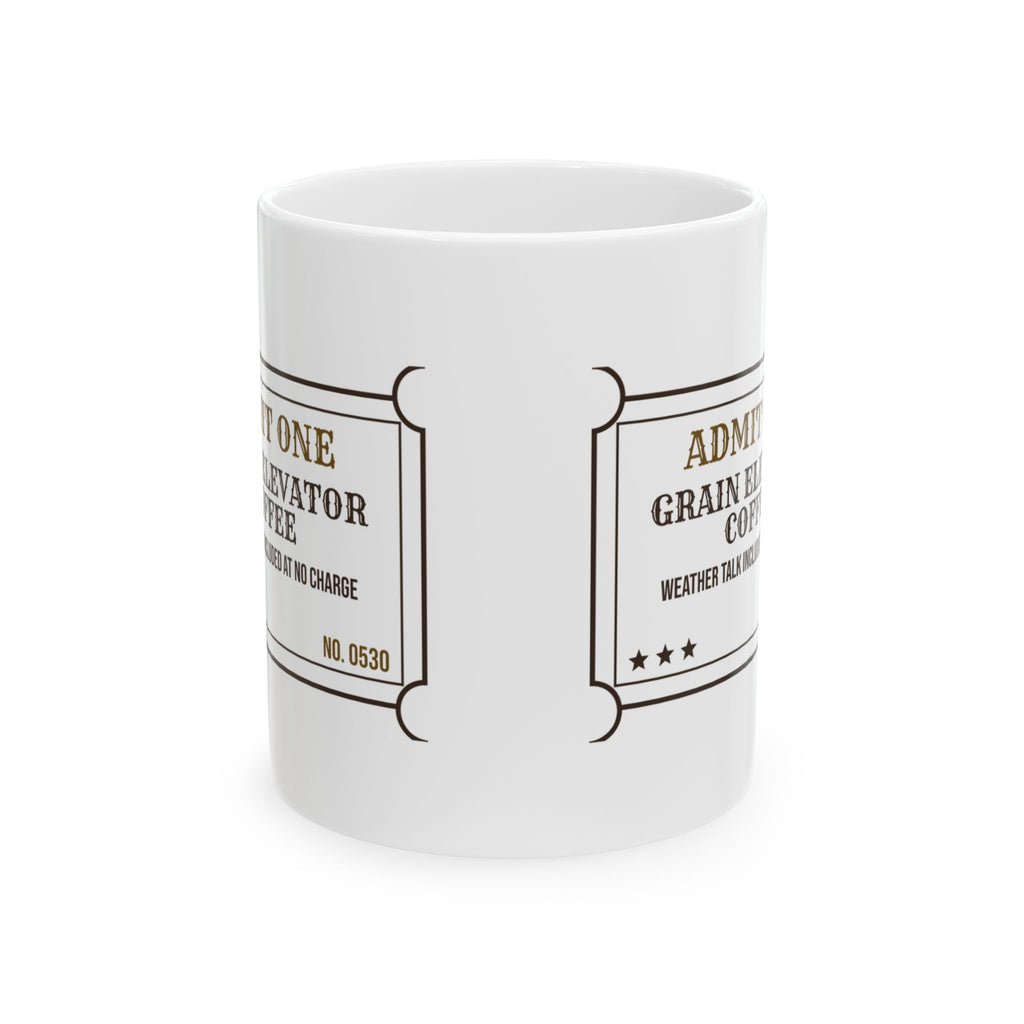 Funny Farmer Coffee Mug Grain Elevator Coffee Weather Talk Included