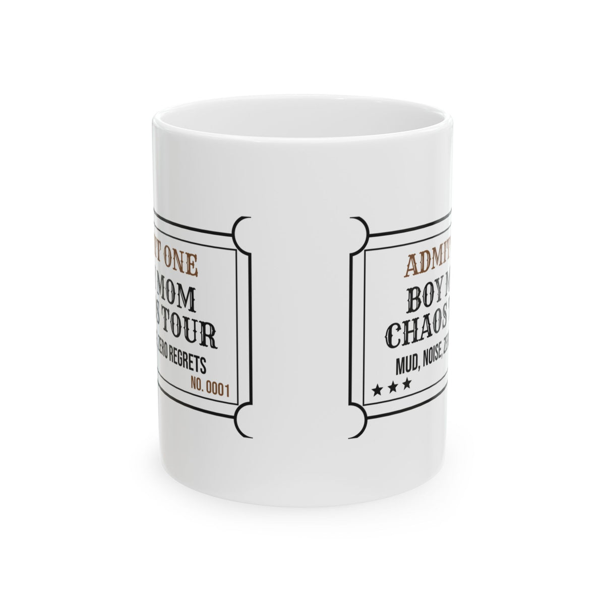 Boy Mom Coffee Mug Chaos Tour Admit One