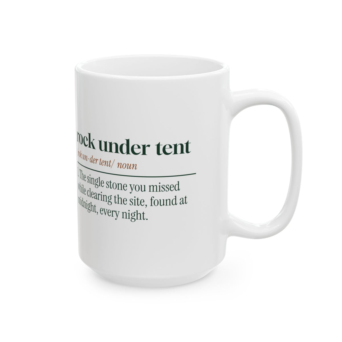 Funny Camping Coffee Mug Rock Under Tent Dictionary For Tent Campers