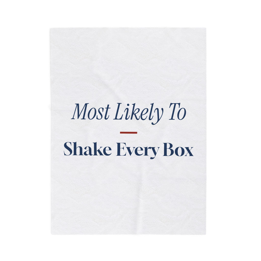 Funny Christmas Family Throw Blanket Most Likely To Shake Every Box