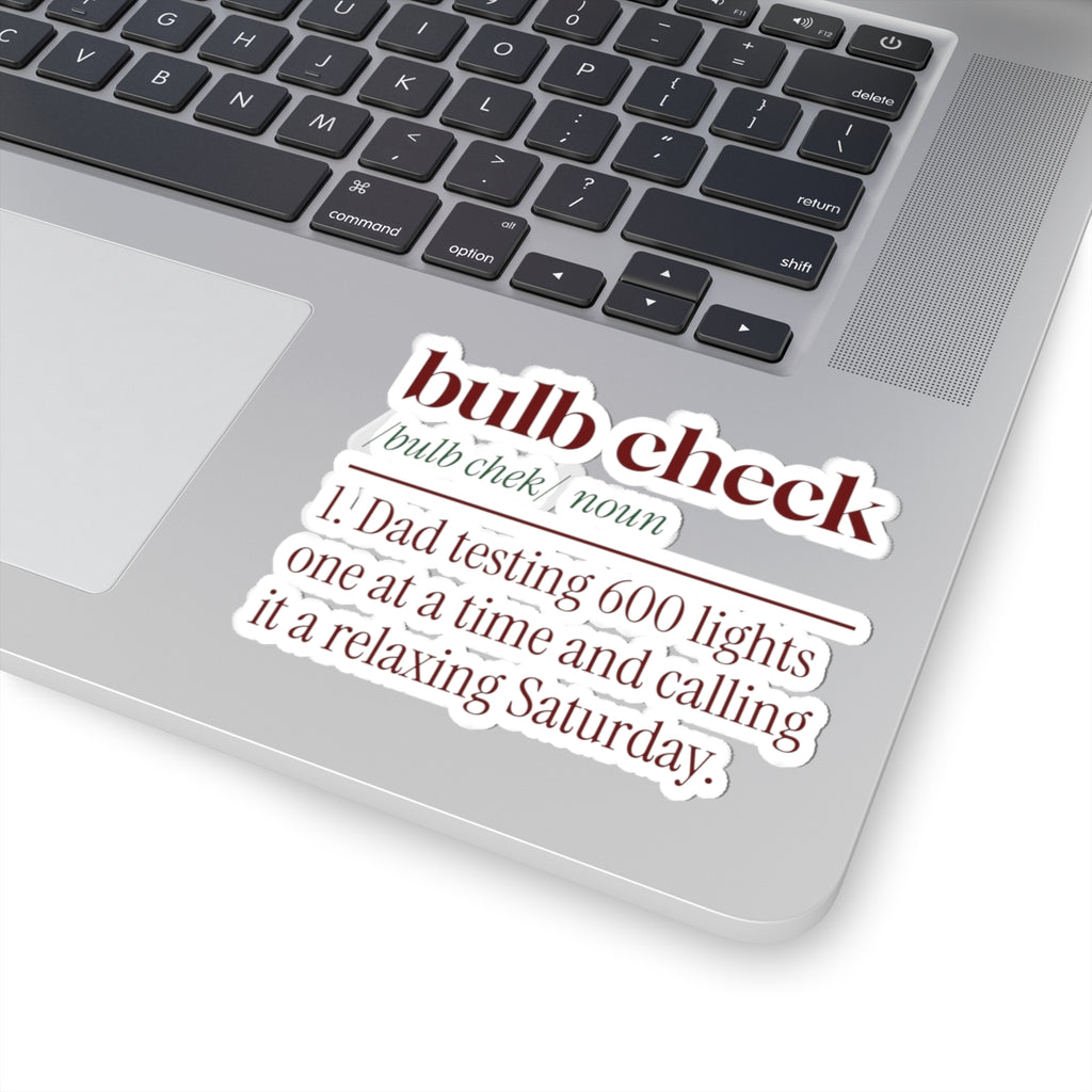 Funny Christmas Lights Dad Sticker Bulb Check Definition