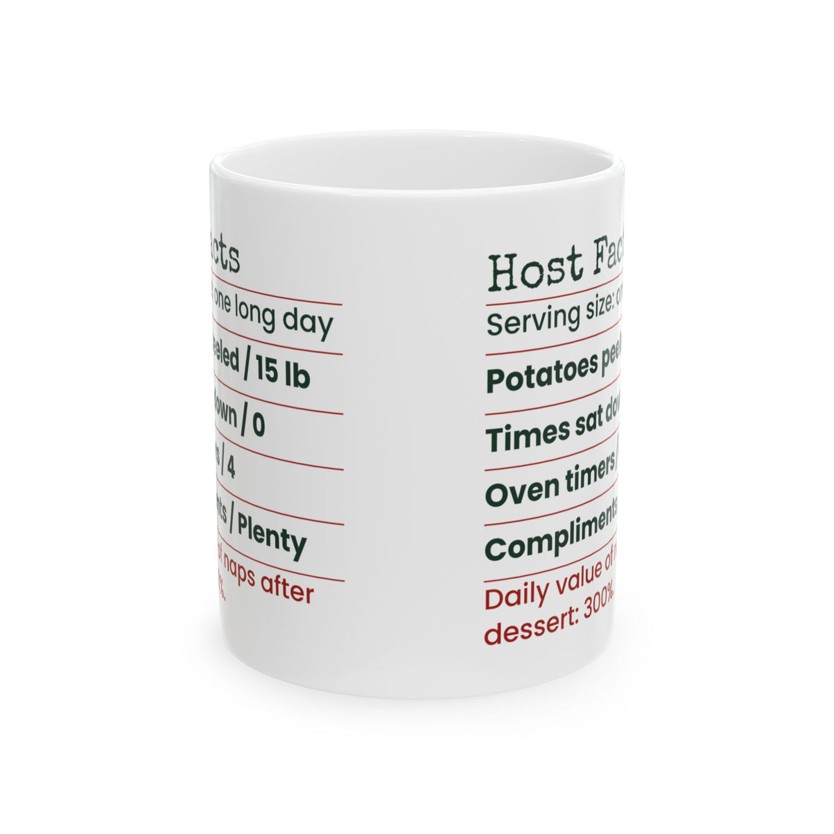 Funny Christmas Hosting Coffee Mug Host Facts Label For The Host