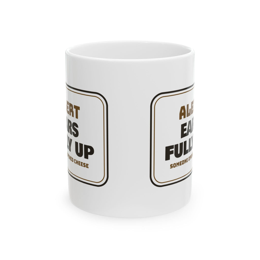 Funny German Shepherd Coffee Mug Ears Up Cheese Alert Sign For Dog Dads