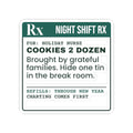 Funny Christmas Nurse Sticker Cookies 2 Dozen Prescription