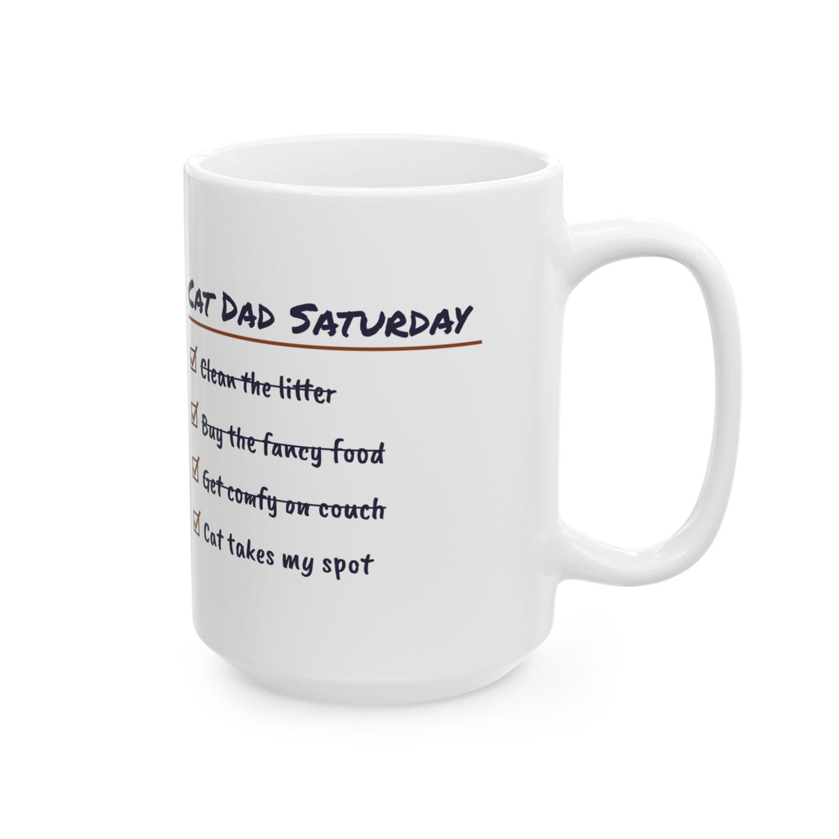 Funny Cat Dad Father's Day Coffee Mug Cat Dad Saturday Checklist
