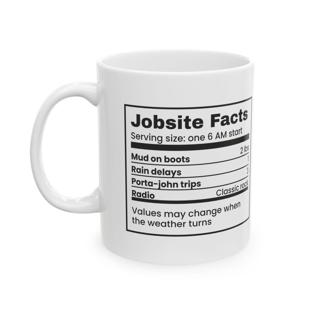 Construction Mug Jobsite Facts Nutrition Label