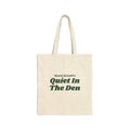 Funny Christmas Tote Bag Peace On Earth Quiet In The Den Introvert