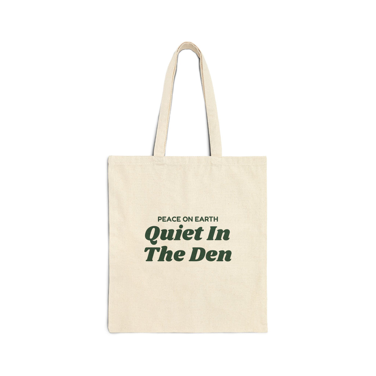 Funny Christmas Tote Bag Peace On Earth Quiet In The Den Introvert