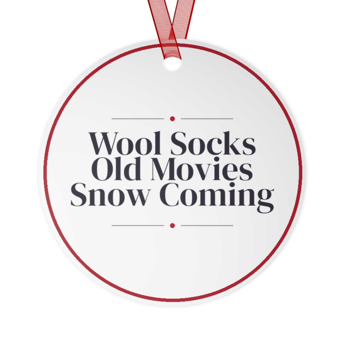 Christmas Ornament Wool Socks Old Movies Snow Coming Cozy Decor