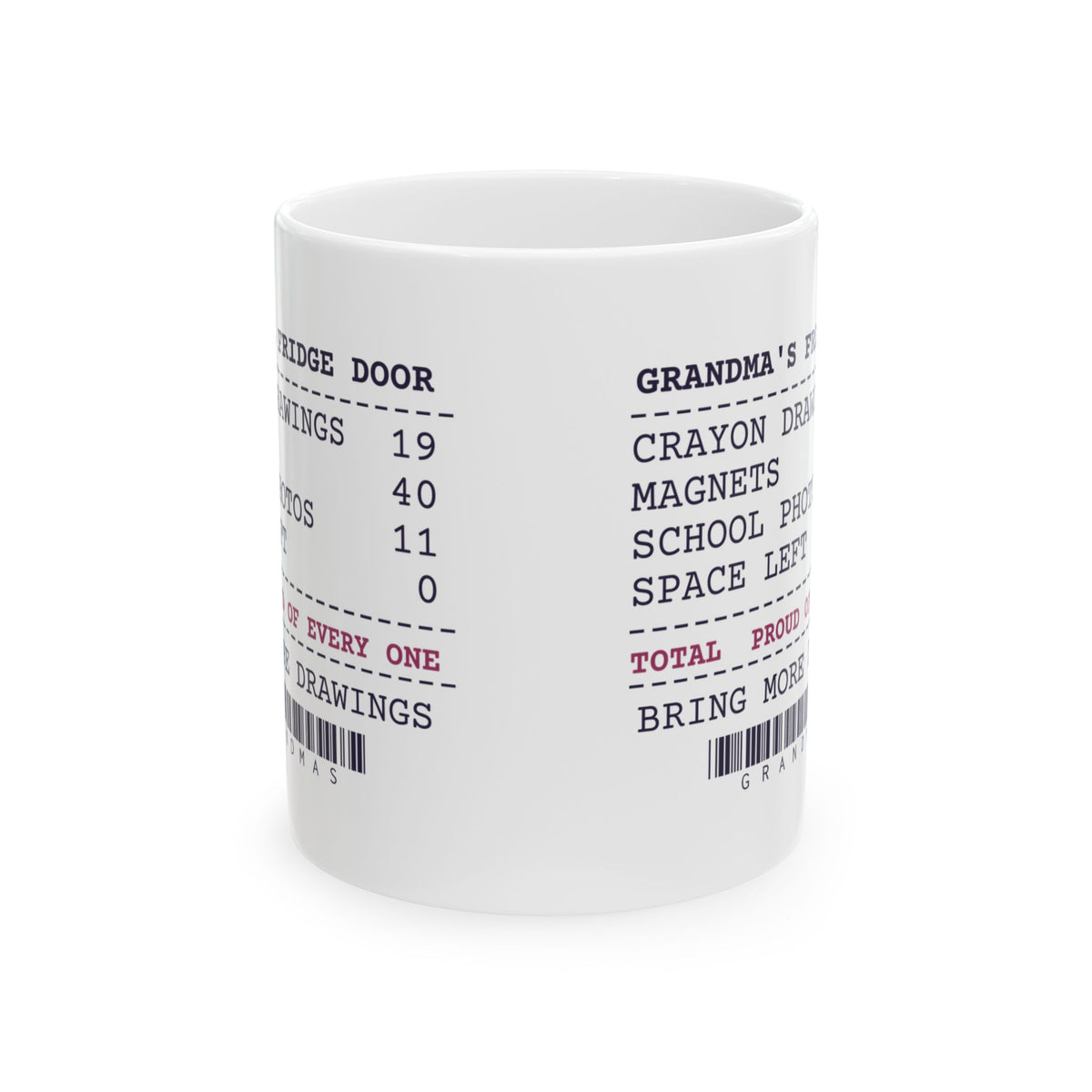 Funny Christmas Coffee Mug Grandma Fridge Door Receipt For Grandma